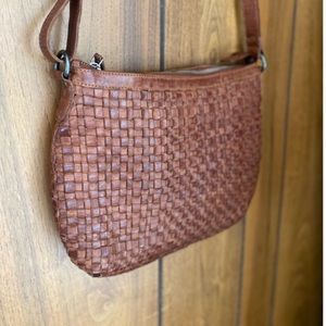 Vilenca Holland Woven Leather Satchel Crossbody Purse